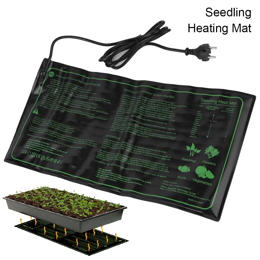 50x25cm Plant Seed Germination Propagation Clone Starter Pad 220V EU Plug Waterproof Seedling Heating Mat Agriculture Tools