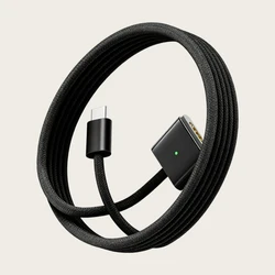 High - Power 140W USB - C Fast - Charging Cable - 2M Durable Braided Magnetic Cord (Mag3 - Space Black)