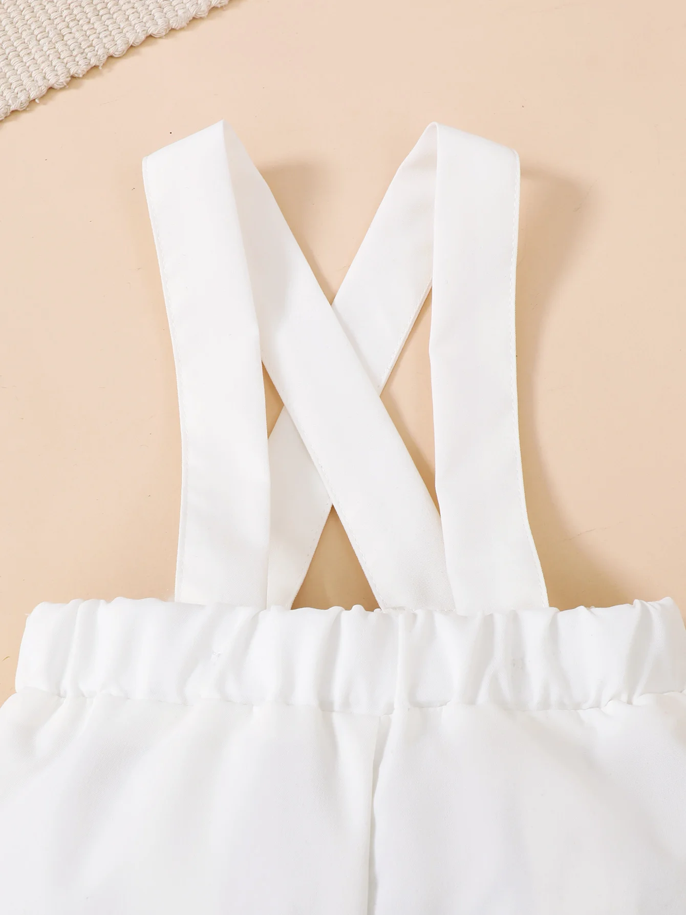 Baby boy set, short sleeved striped small stand up collar shirt, khai top+overalls shorts, cute little gentleman two-piece set
