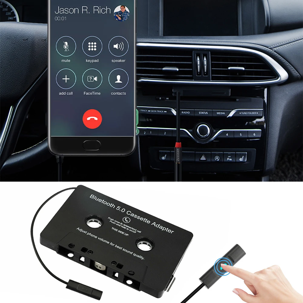 

New Car Tape Cassette Audio Aux Adapter Smartphone Cassette Adapter Bluetooth-compatible Aux Stereo Music Car Cassette Player