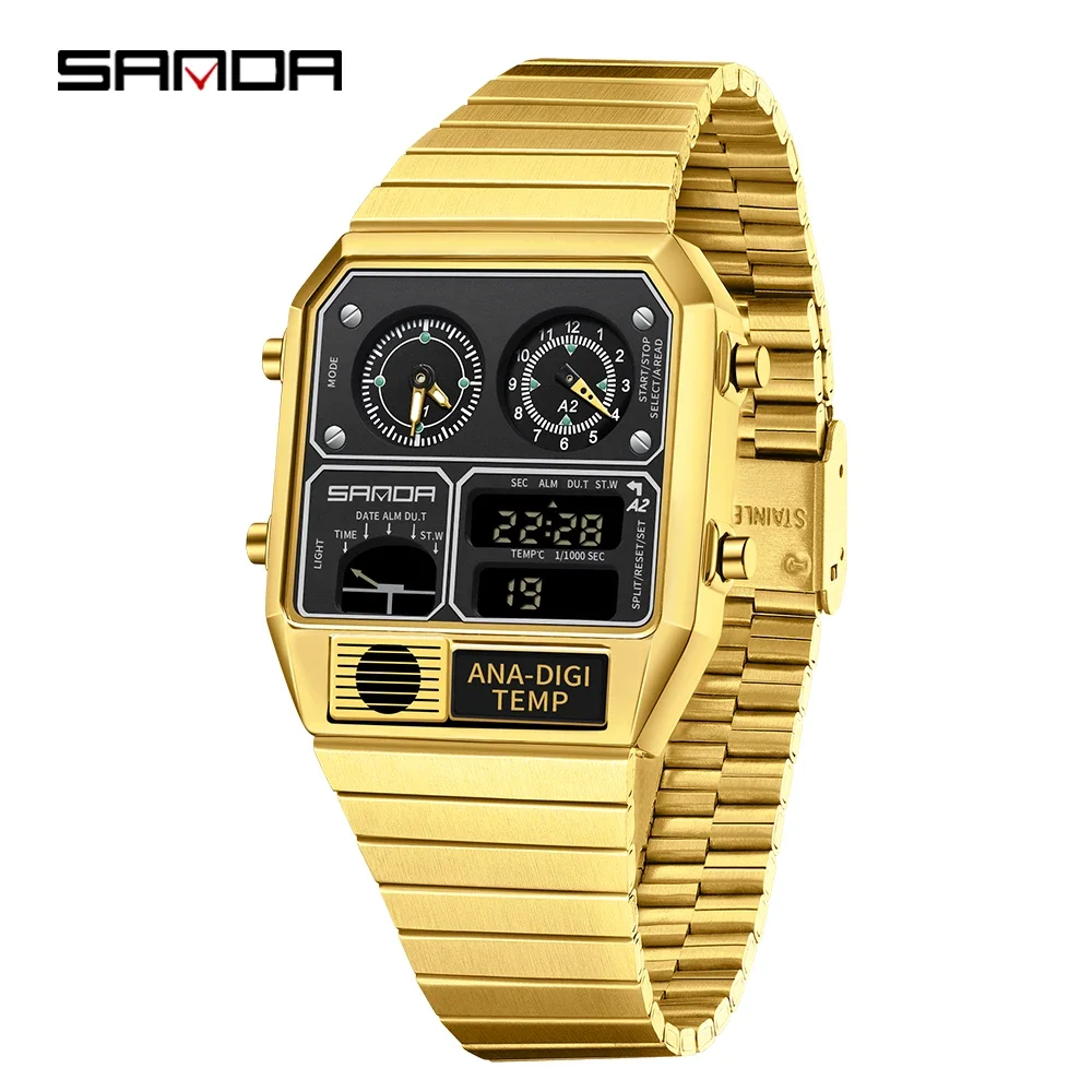SANDA 3192 Top Men's Youth Casual Square Electronic Watch
