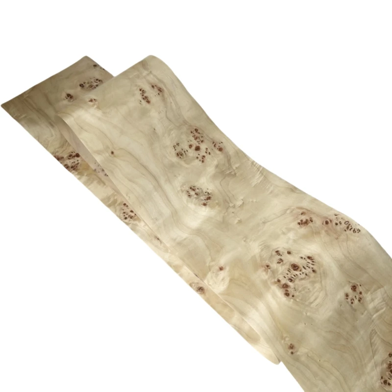 24cm*230cm Poplar Burl Wood Veneer Roll for DIY Decoration of Guitars, Basses and Stereo Speakers, Flexible Wooden Veneer Craft