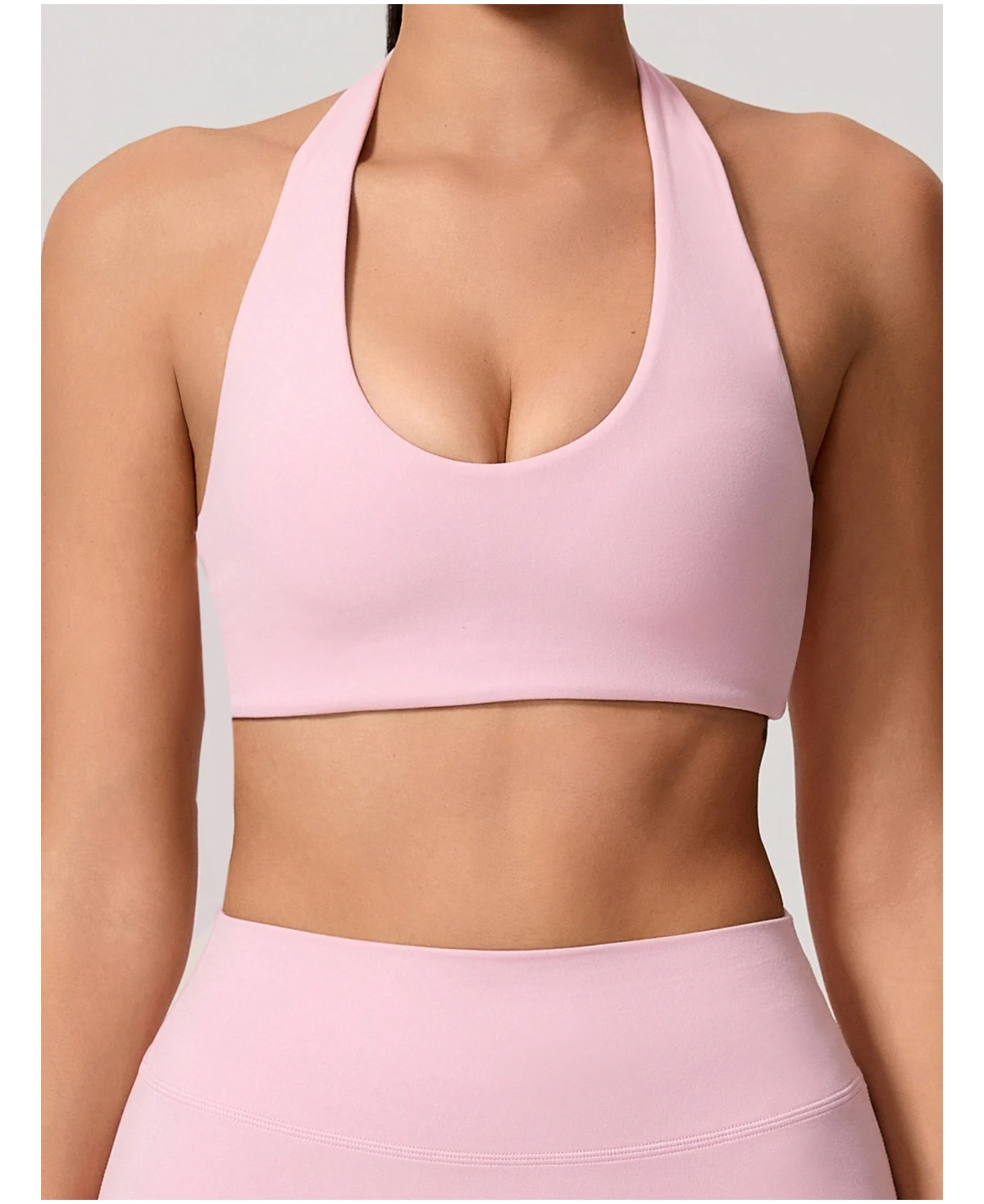 Sommer Damen Neckholder Gepolsterter Sport-BH Stoßdämpfend Rückenfreies Top für Outdoor-Laufen Fitness Crop Top Damen – Detail 16