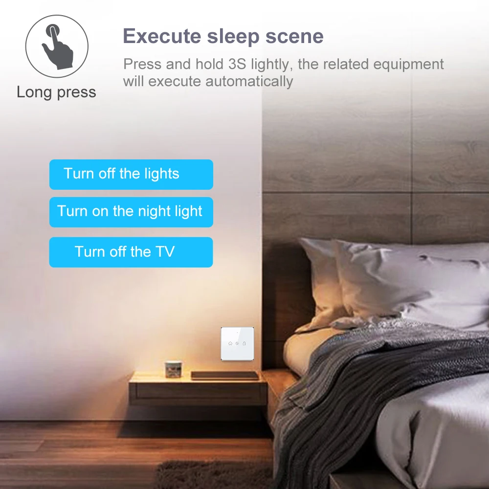 Painel de Vidro Controle Remoto 3Gang Smart
