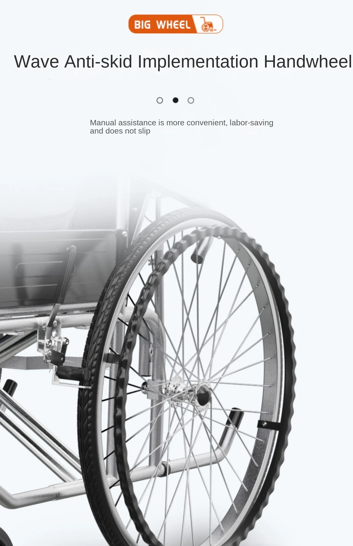 100kg load-bearing folding lightweight large wheel wheelchair walker scooter six-gear travel outdoor