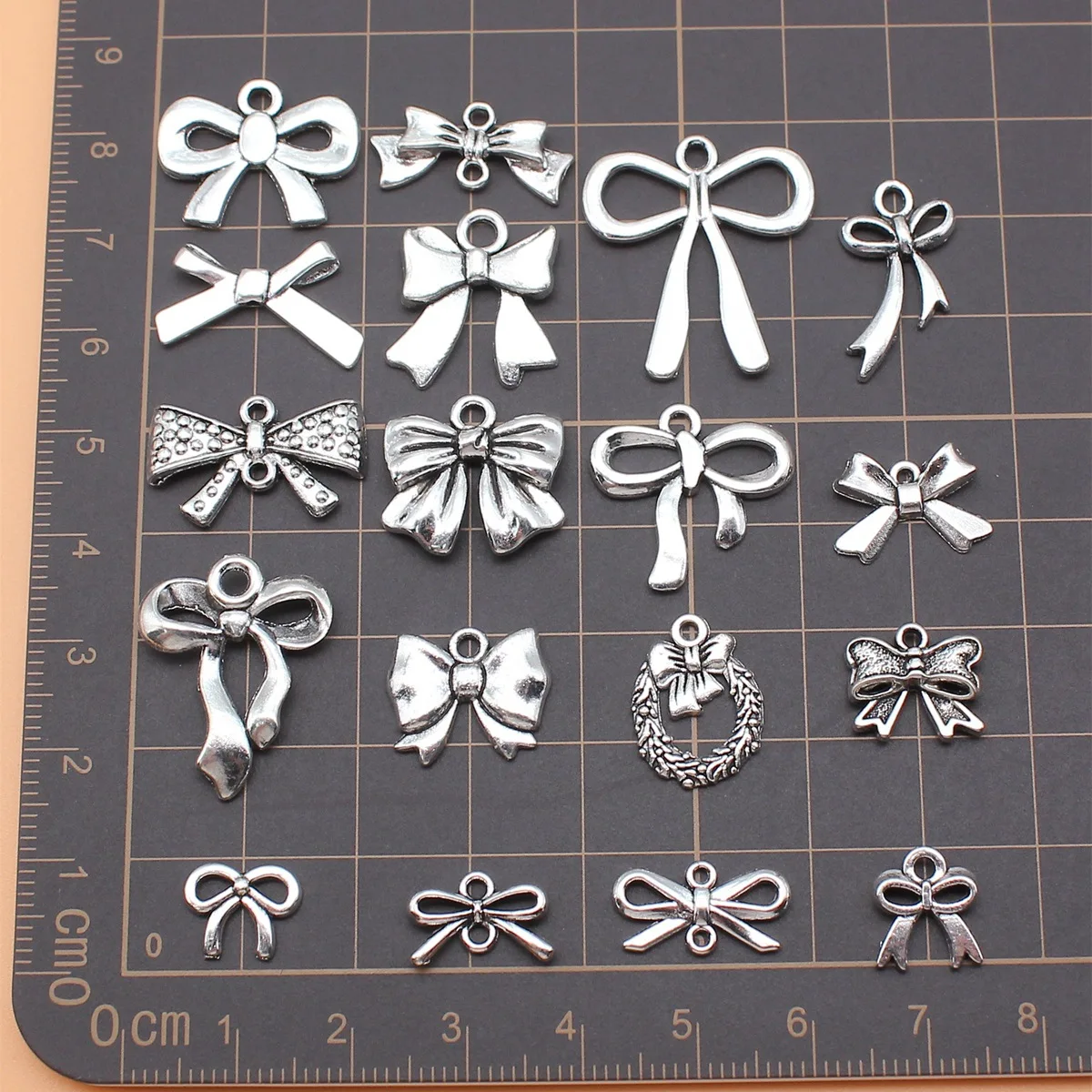 15Pcs Silver Plated Bow Charms DIY Bow-tie Pendants For Jewelry Making  Handmade Necklace Earrings Accessories School Teens Girls Matching Ornaments