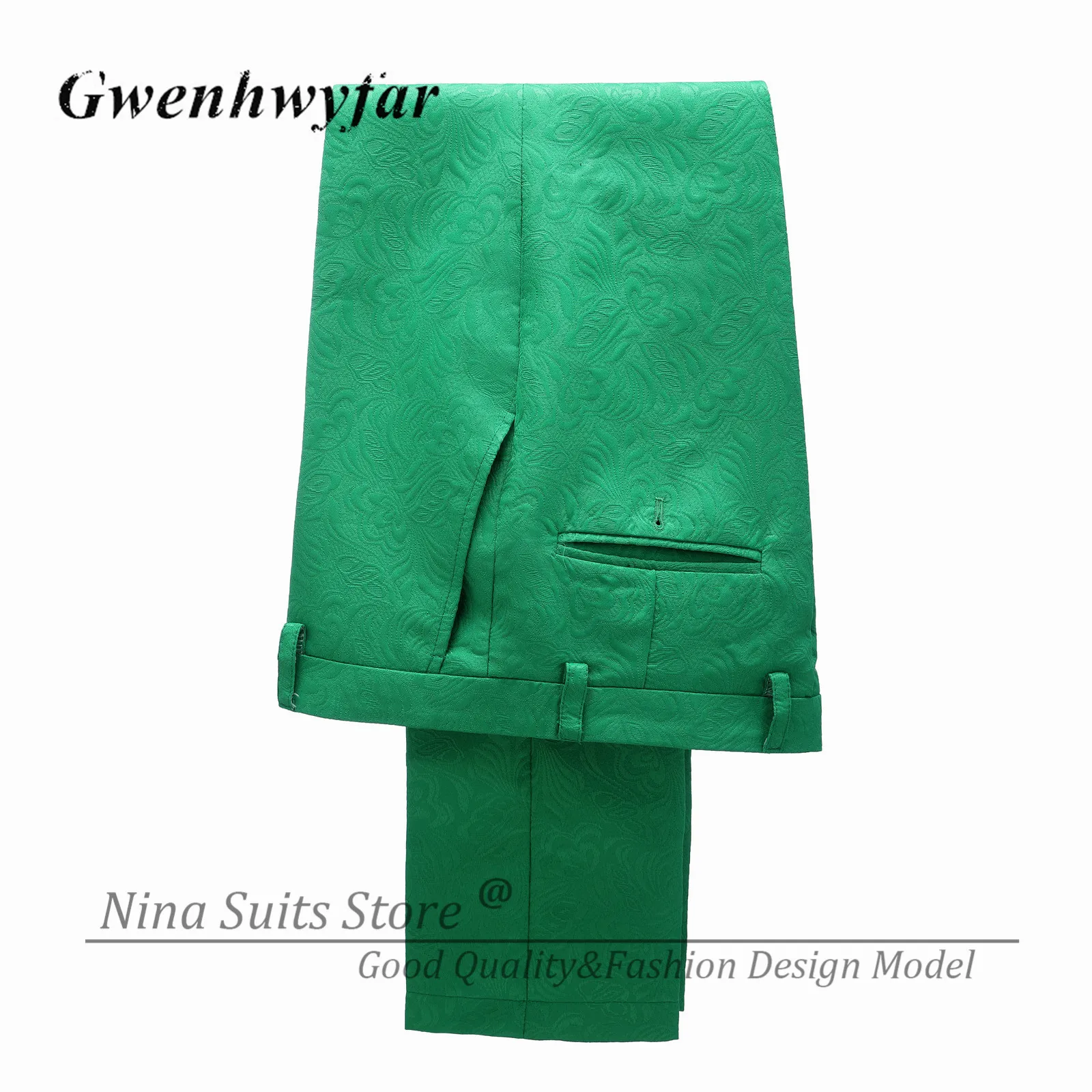 G&N 3 Pieces Lavander Jacqaurd Men's Suit Shaw Lapel Slim Fit Tuxedos Groom Tailor Made Terno Masculino (Blazer+Pants+Vest)