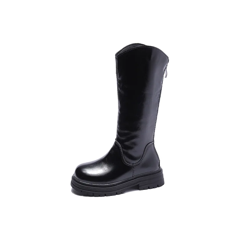 

CAPSELLA KIDS Girls Elegant Autumn Winter Zip Mid-Calf Boots High Shoes For Children Girls Flat Fashion Boots Size 26-36