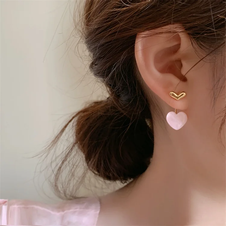 2 Pairs Orecchini Forma Di Cuore San Pendenti Da Donna