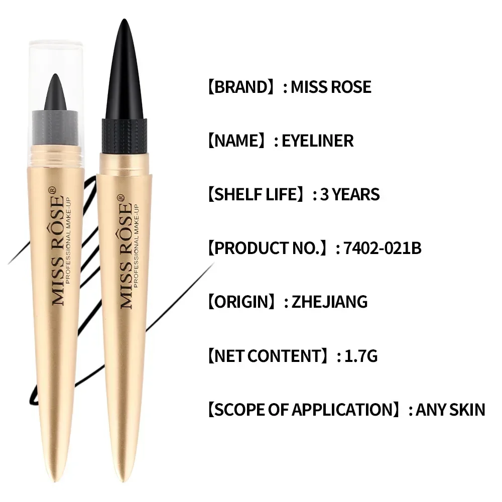 Подводка-карандаш Miss Rose Beauty черная цветная водостойкая, не размазывающаяся, стойкая гелевая ручка для макияжа