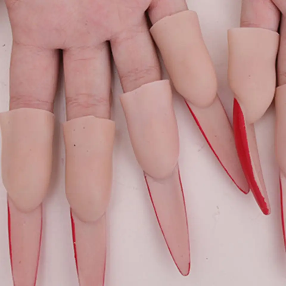 Sosation 100-Piece Halloween Witch Fingers – Fluorescent Green Fake Nails, Cosplay Accessory For Kids & Parties