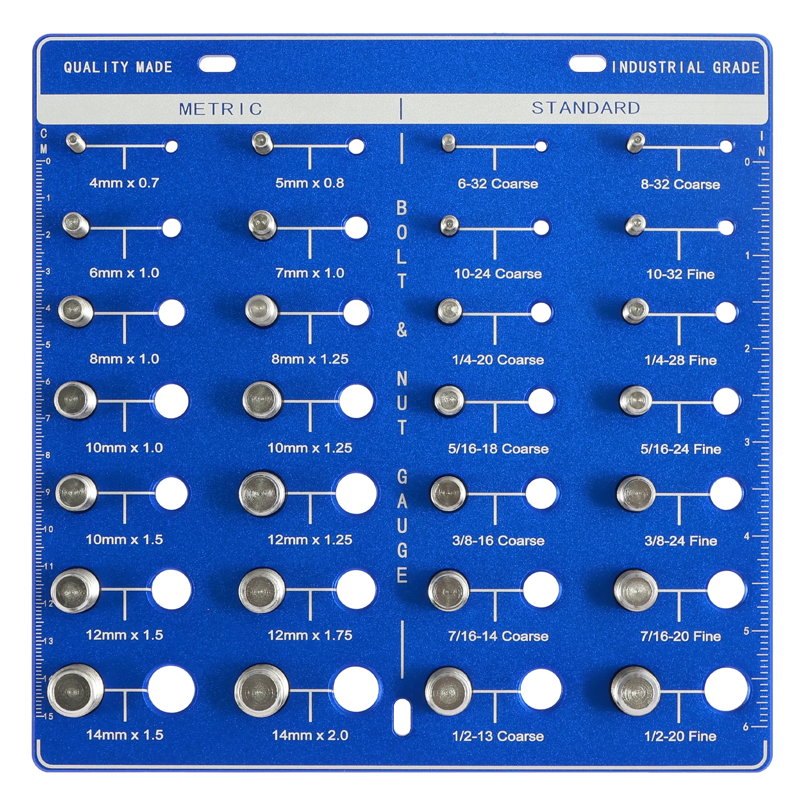 Draadmeter Schroef Identificatie Gauge Moer En Bout Draadmaat Checker Met 14 Standaard 14 Metrische Draad Identificatie
