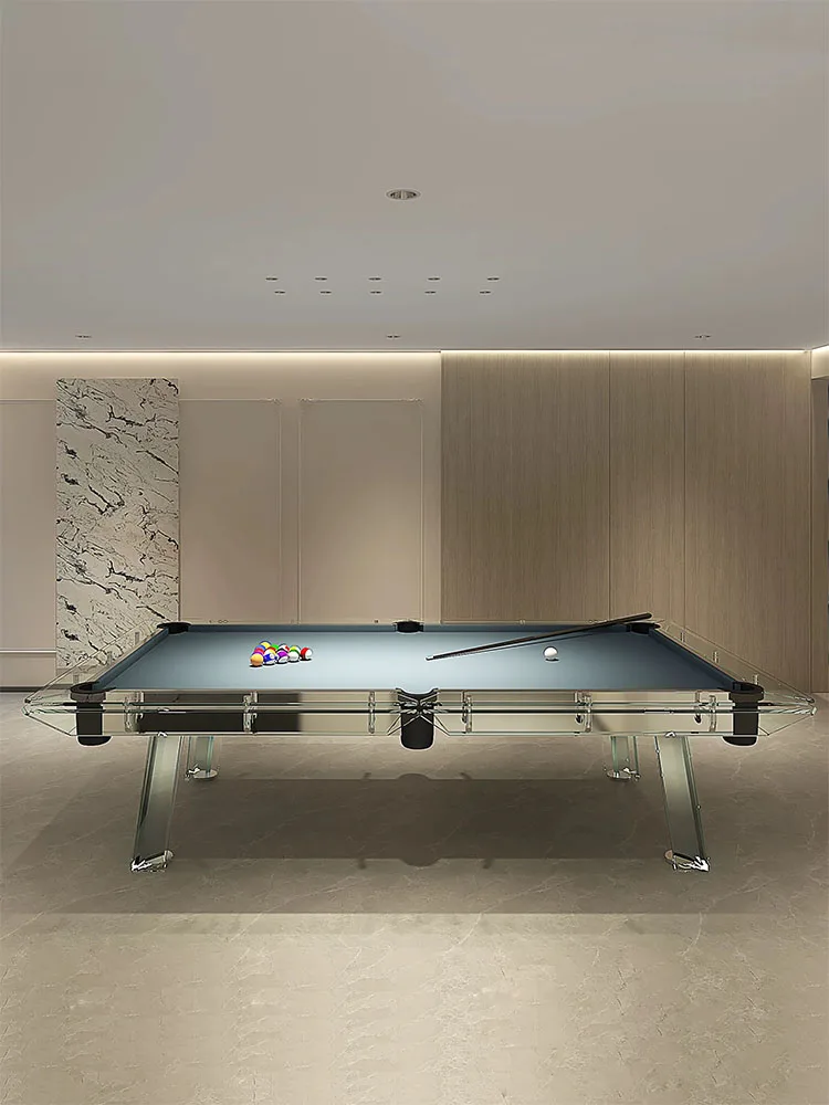 Classy crystal glass standard billiard table for home indoor tempered glass billiard table