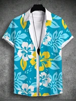 New Summer Men's Shirt Tropical Plants Graphic 3D Print Fashion Shirts Short Sleeve Tops Streetwear Loose Casual Hawaiian 1