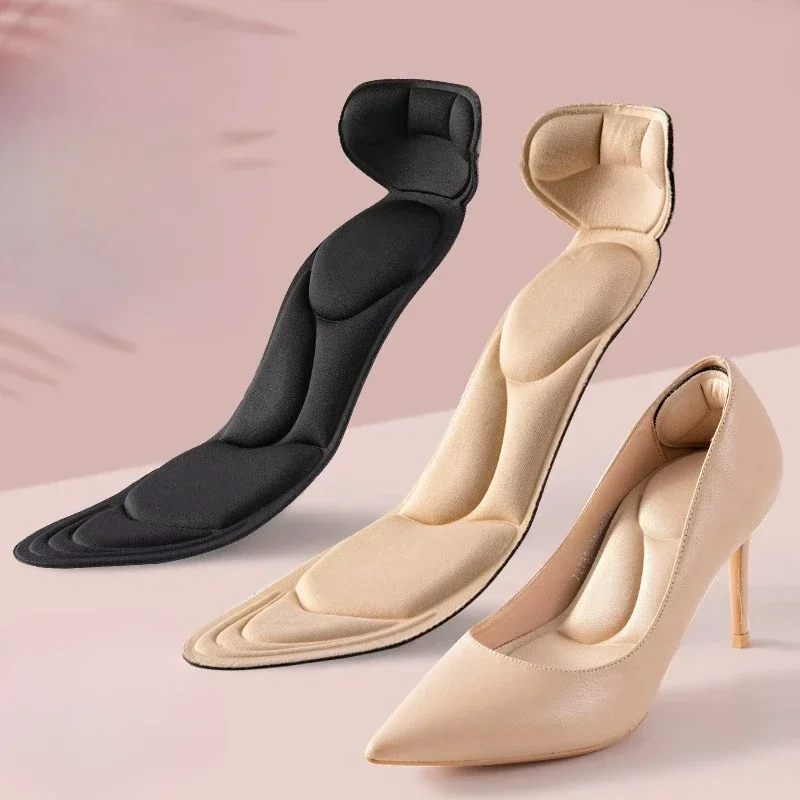 Soft 7D Memory Foam Insoles for Women Women High Heel Shoe Shoe Arch Support Insole Inserts Heel Post Back Anti-slip Pad 2/4Pcs orthopedic insoles heel insoles shoe inserts