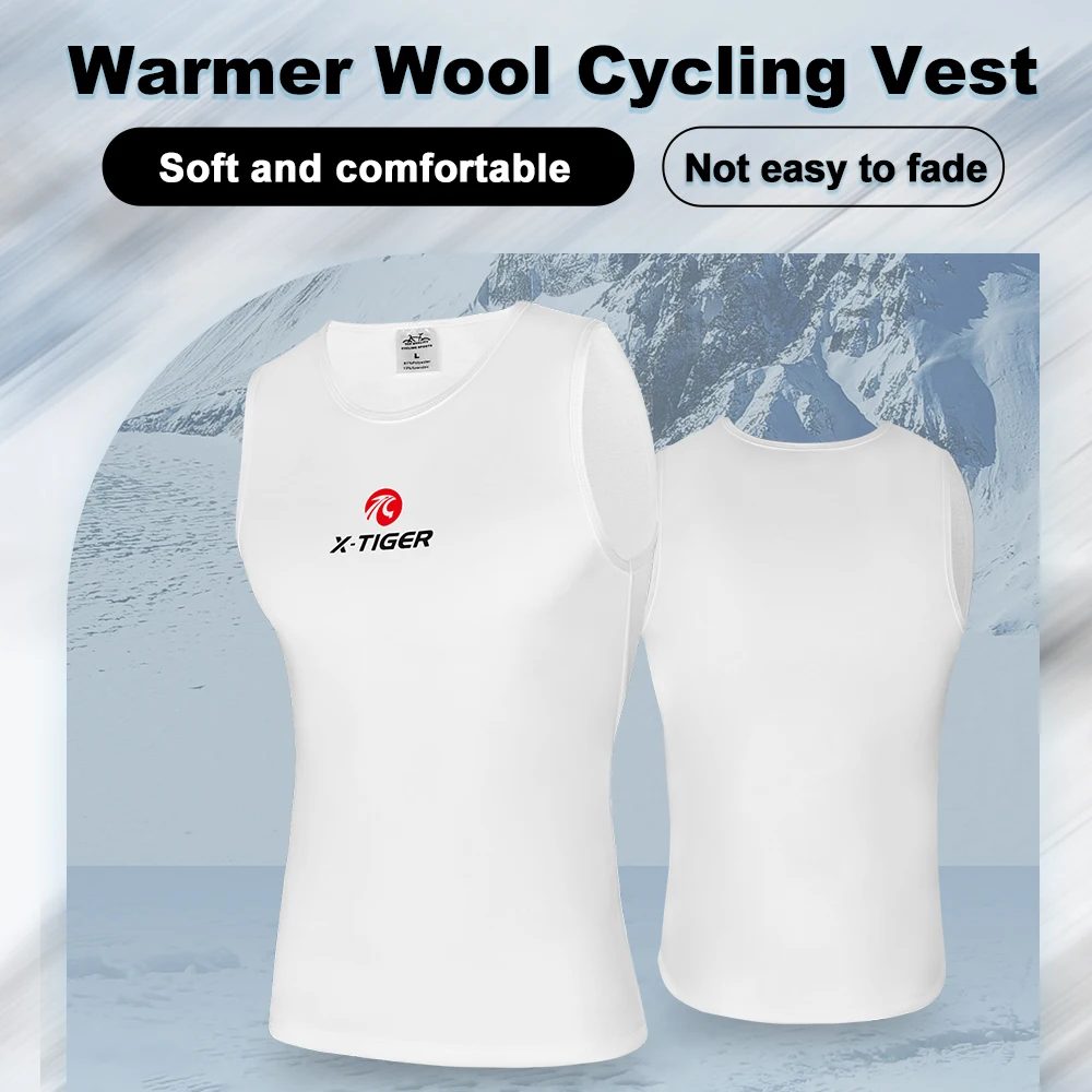 Cycling Jersey X-TIGER Winter Sleeveless Fleece Base Layer Sports Bike Shirt