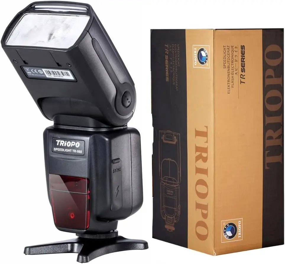Фото Triopo TR-988 TTL Высокоскоростная синхронизация профессиональная фотовспышка Speedlite для Canon и Nikon 6D 60D 550D 600D цифровые SLR-камеры №2