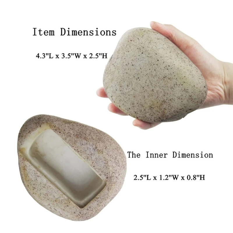 Realistic Stone Key Safe Fake Stone Key Holder Secret Compartment Safe Outdoor Garden Storage Box Realistic Holder