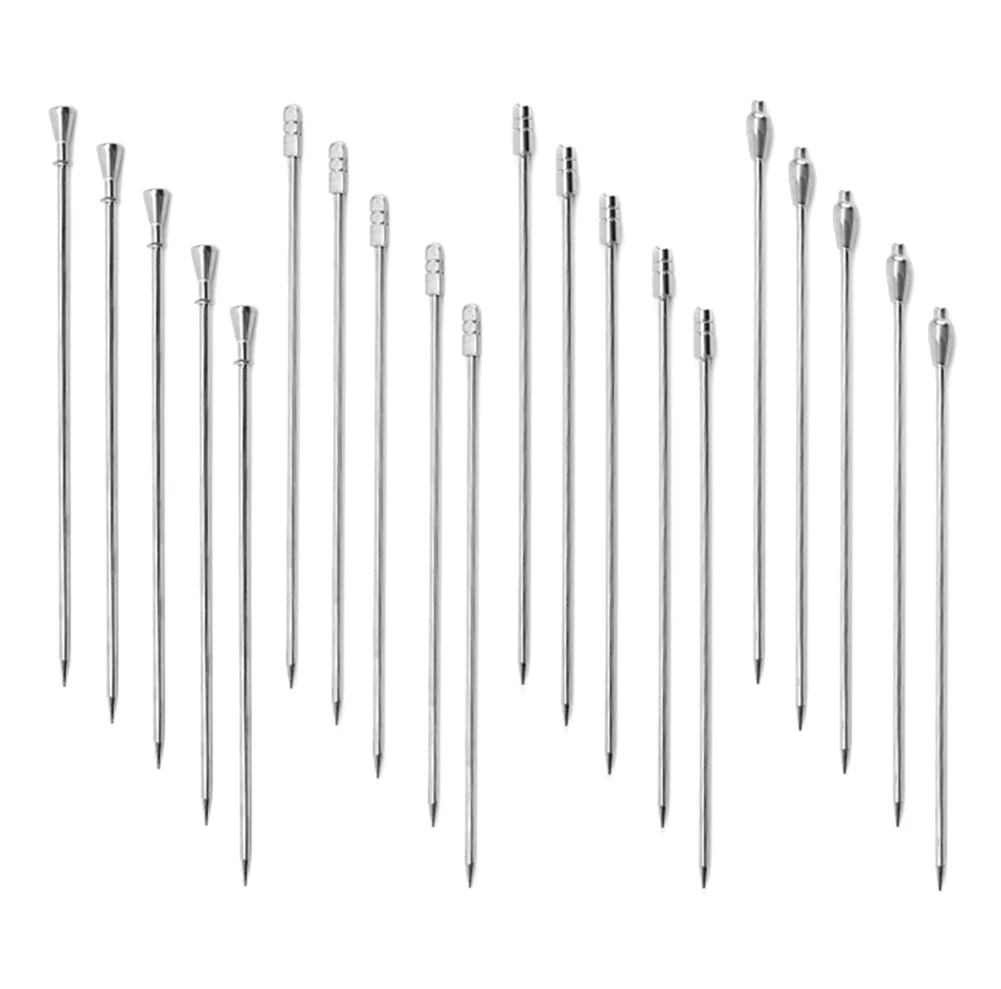 

20PCS Fruit Sticks Stainless Steel Cocktail Picks Fruit Stick Toothpicks Fruit Stick For Party Bar Cocktail Fruit Stick Supplies