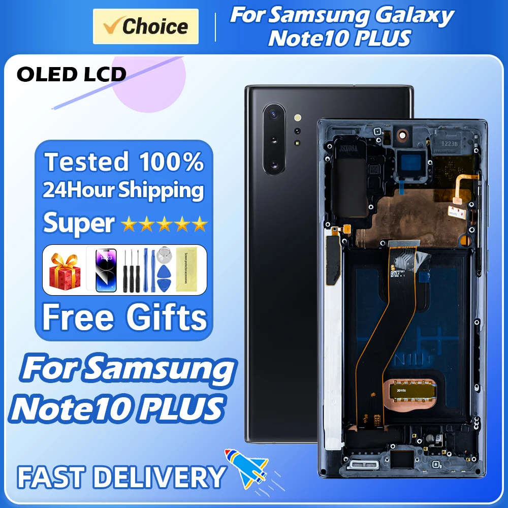 6,75 'AMOLED для Samsung Note 10 Plus, ЖК-дисплей, цифровой сенсорный экран для Samsung Note 10 +, искусственный экран