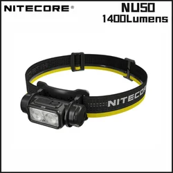 NITECORE NU50 21700 USB-C Rechargeable Headlamp 1400 Lumens Powerful Lightweight White Red Light Headlight