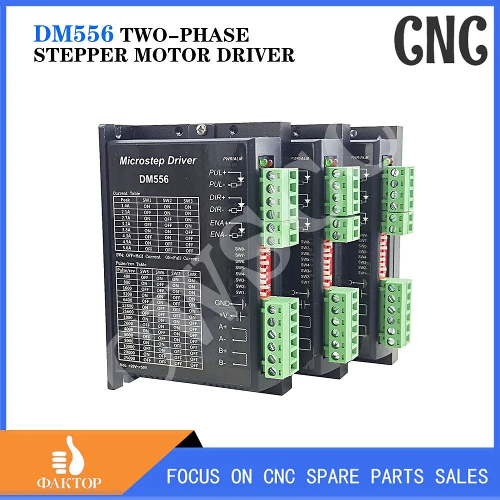 

3PCS Stepper Motor Controller DM556 Cnc Controlle Nema17 Nema23 Motor Driver 128 Subdivision Dc 18-48V 5.6A For 42 57 86 Motor