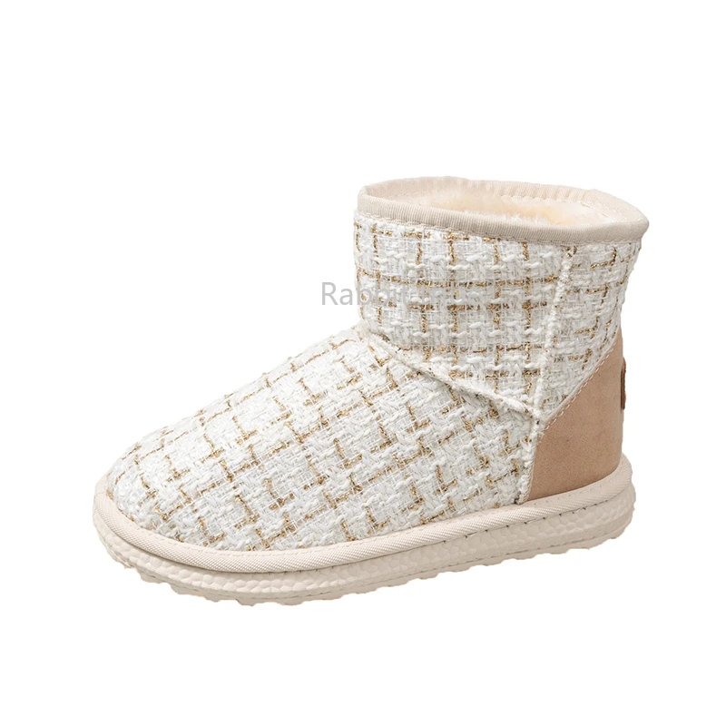 

Женские зимние ботинки, водонепроницаемые Нескользящие ботинки средней длины, женские зимние новые бархатные утепленные теплые ботинки большого размера из хлопка