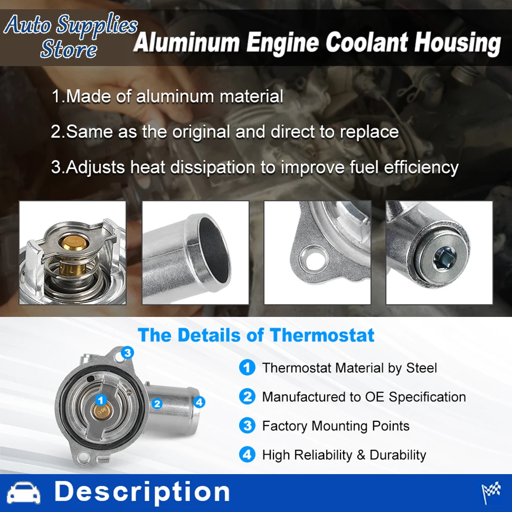 مبيت منظم حرارة مبرد المحرك من الألومنيوم لشاحن دودج تشالينجر وكرايسلر 300 2011-2022 5184977 أ 5184977 إعلان 902-3035