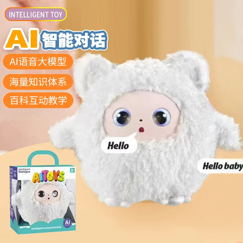 인터랙티브 AI 플러시 장난감 인형 다국어 영어 스페인어 러시아어 로봇 조기 교육용 장난감 지능 강화 인형