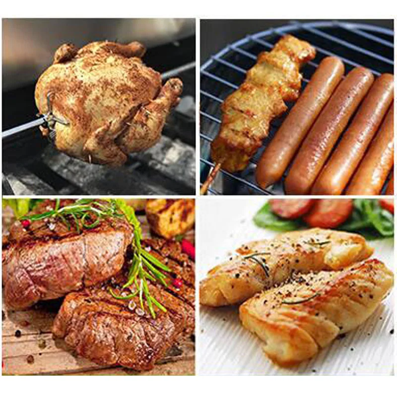 13 Inch Portableset Indoor Ceramic Barbecue Grill Outdoor Garden Foldable Charcoal Barbecue Grill Stainless Steel BBQ Grill 6