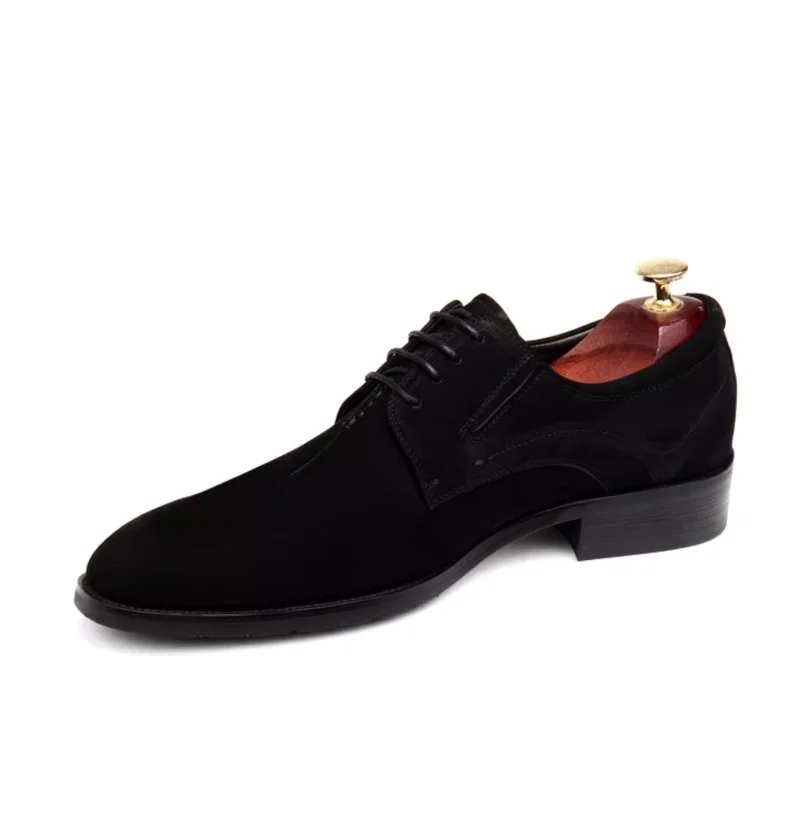 Neue Wildlederschuhe für Herren, spitze Zehenpartie, britischer Stil, echtes Leder, Nubuk, formelle Business-Kleidung, Bürokleidung – Detail 12
