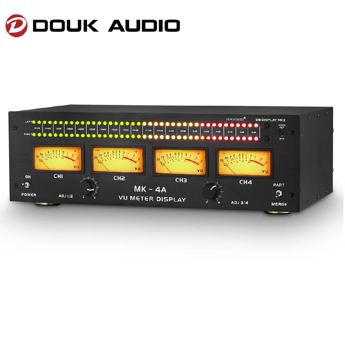 Douk Audio VU22 デュアルアナログ VUメーター ディスプレイ DB パネル