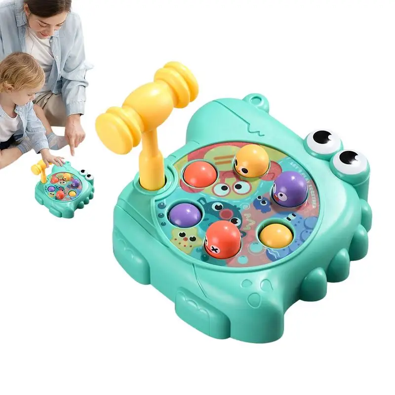 Whack A MoleGame Console Baby Quick Push To Play Puzzle Games Anti Stress Sensory Bubble Pop Crocodile Shape Pound A Mole Game