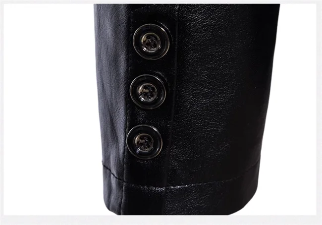 Mens Casual Leather Jacket - 2024 Fashion Slim Fit Coat 5XL BlackKahki
