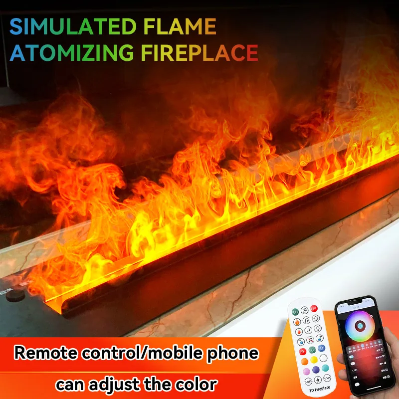 3D Water Electric Fireplace Remote Control APP Mist Fireplace Embedded Realistic Mist Flame Interior Decoration Steam