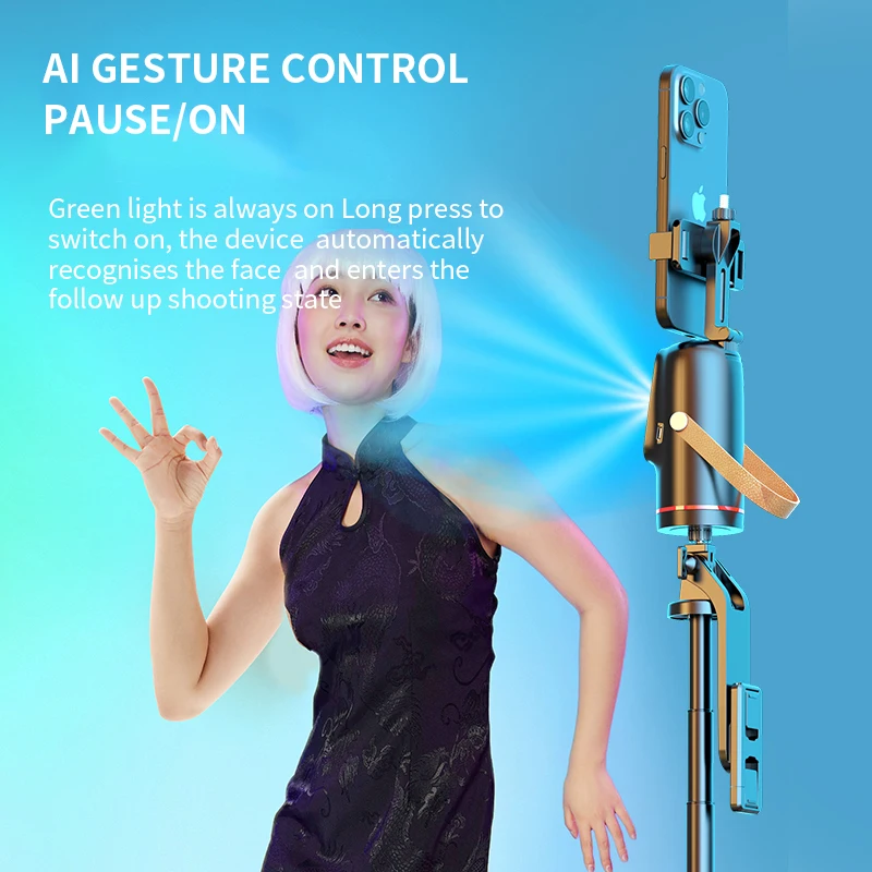 Q03 Auto Face Tracking Tripod Horizontal and Vertical Screen Switching 360 Rotation Follow-up Gimbal Stabilizer AI Smart Gimbal