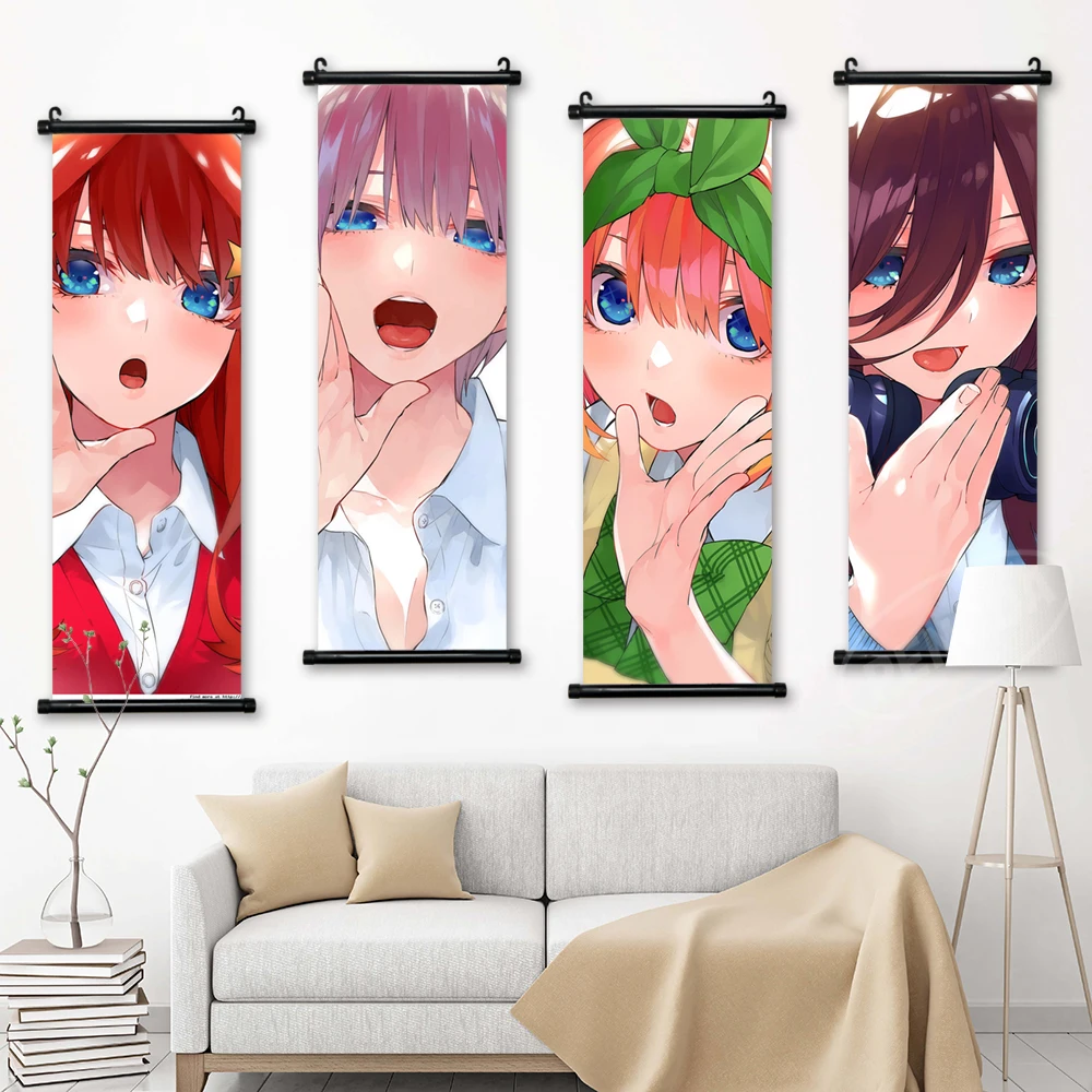 

Wall Art Canvas Pictures Anime Painting Print The Quintessential Quintuplets Poster Nakano Nino Hanging Scrolls Home Room Decor