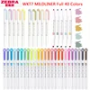 1pc Zebra WKT7 Mildliner Highlighter Full 40 Colors Broad Fine Dual Head subrayadores fluorescentes Marker Japanese Stationery 1