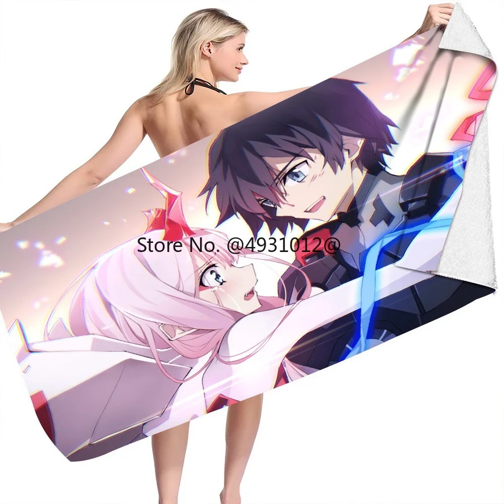 

2023 Zero Two Darling In The Franxx Quick Dry Beach Towel Microfiber Face Washcloth Swim Surfing Bath Towels Anime Bathroom