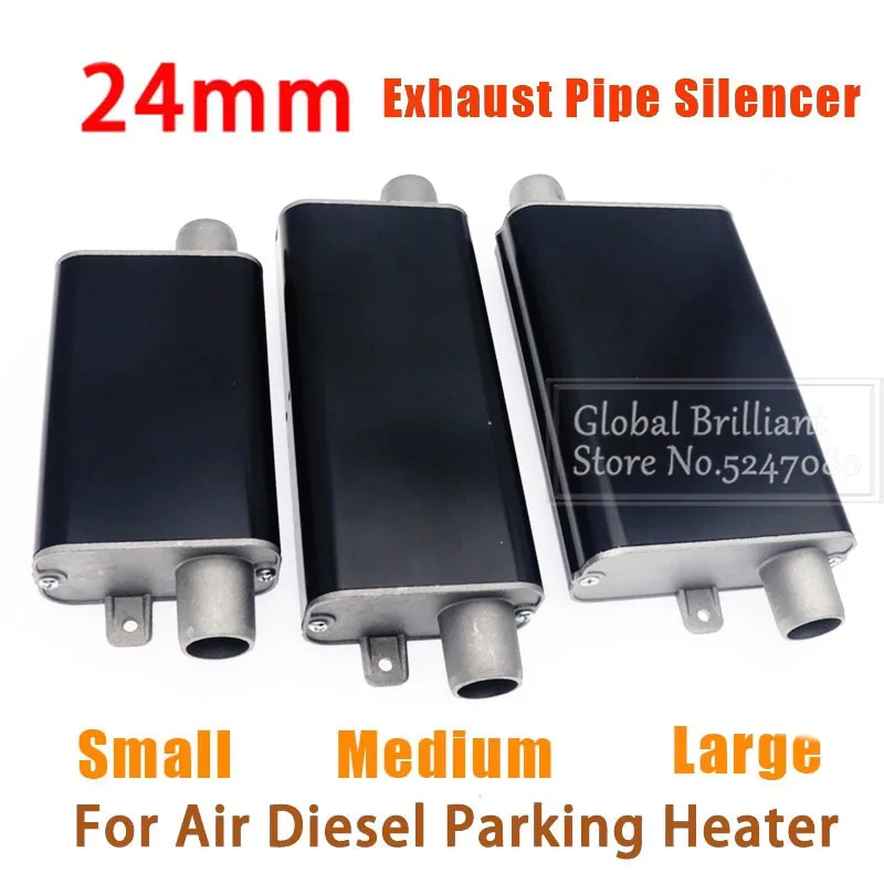 24mm Muffler Silencer Black Upgraded Clamp Bracket Car Air Diesel Parking Heater Exhaust Pipe For Webasto Eberspacher