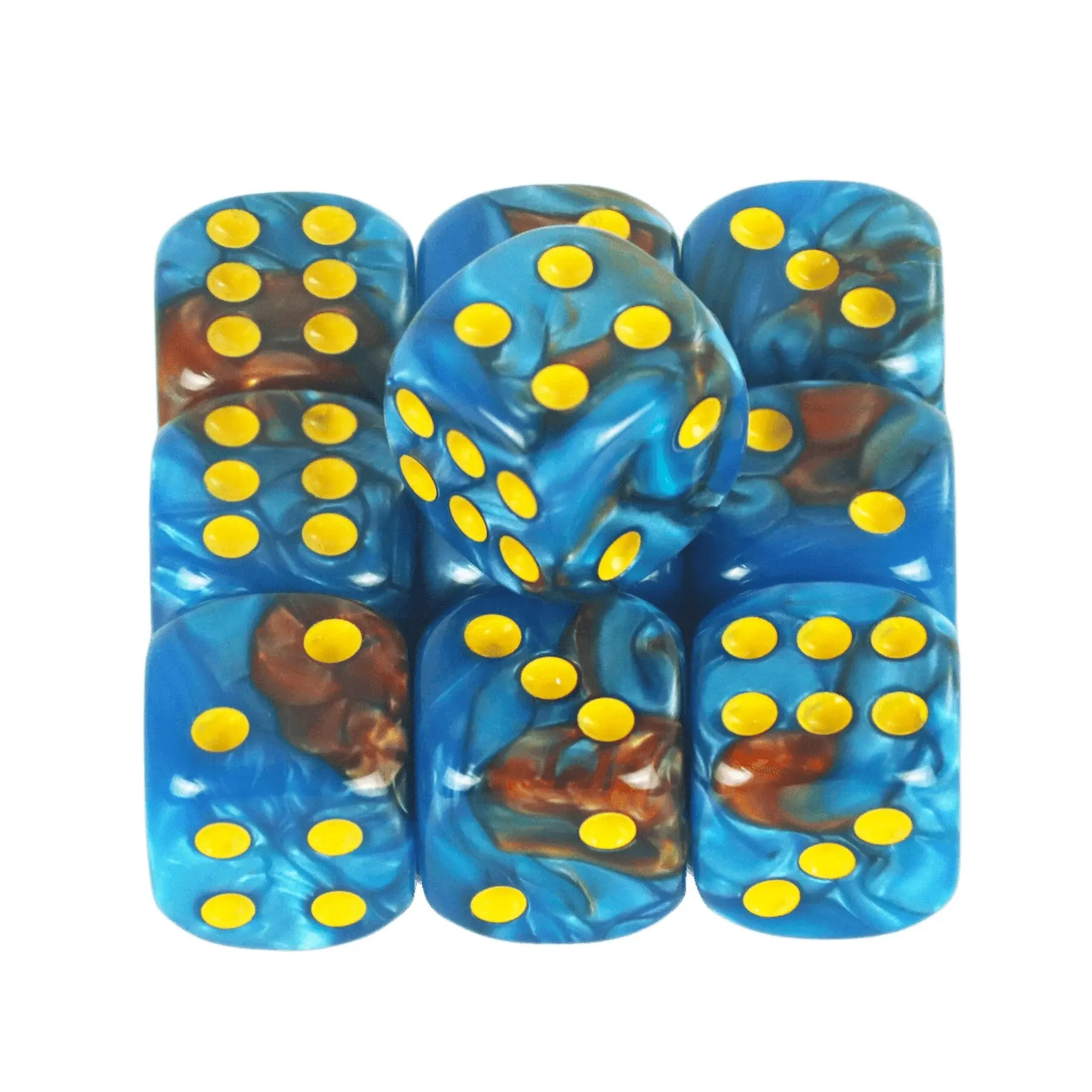 Round Dot D6 Dice Set for Table Board Gaming 12mm Mixed Color Pack of 10