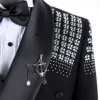 Cenne Des Graoom 2024 Elegant Men's Suits Double-Breasted Jewelry Ornament Handmade Tuxedo for Wedding Groom Party Jacket Pants 2