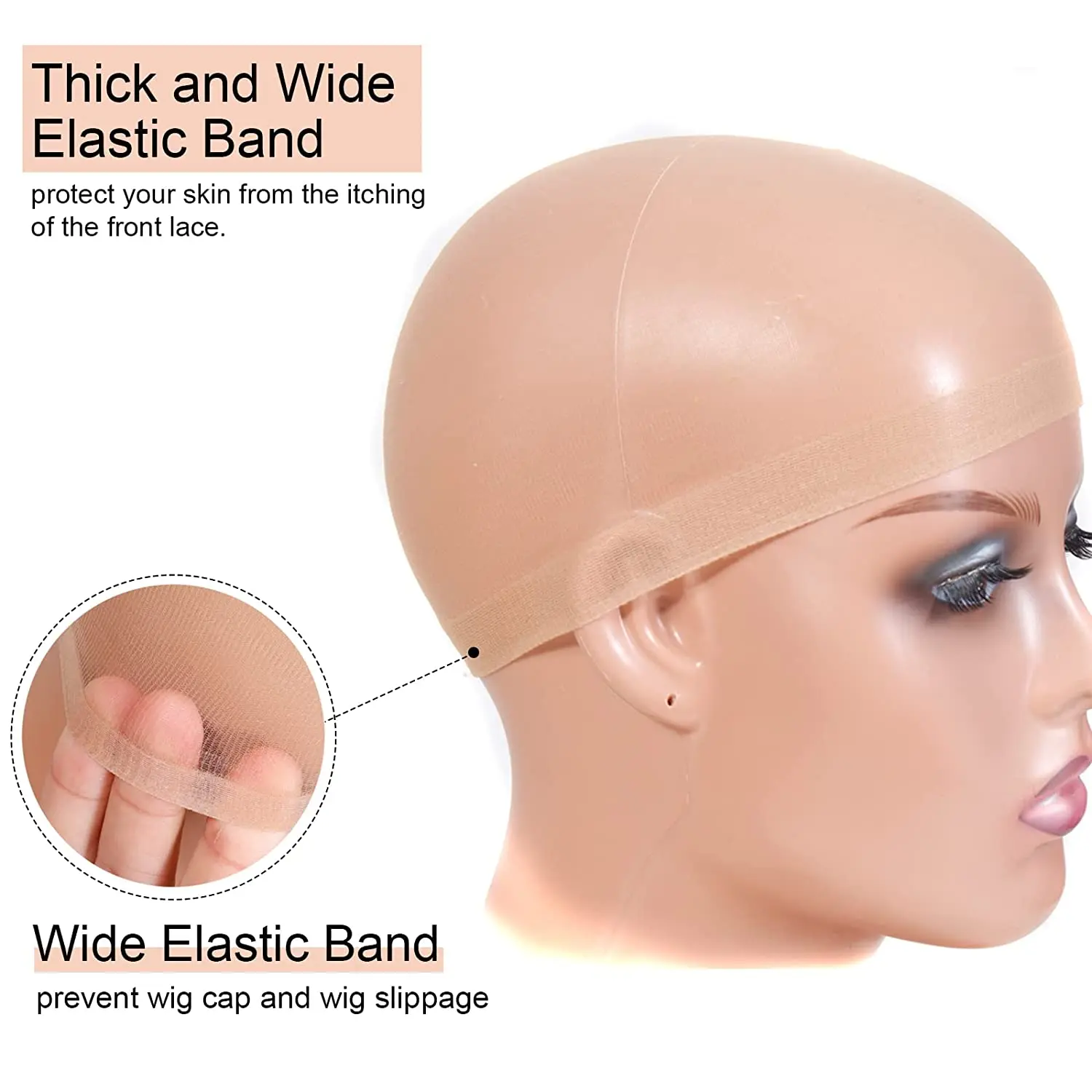 4Pcs/Lot HD Wigs Cap Thin Stocking Cap Elastic Hair Net Stretchable Mesh Crochet High Quality Hair Net Brown Wig Accessories