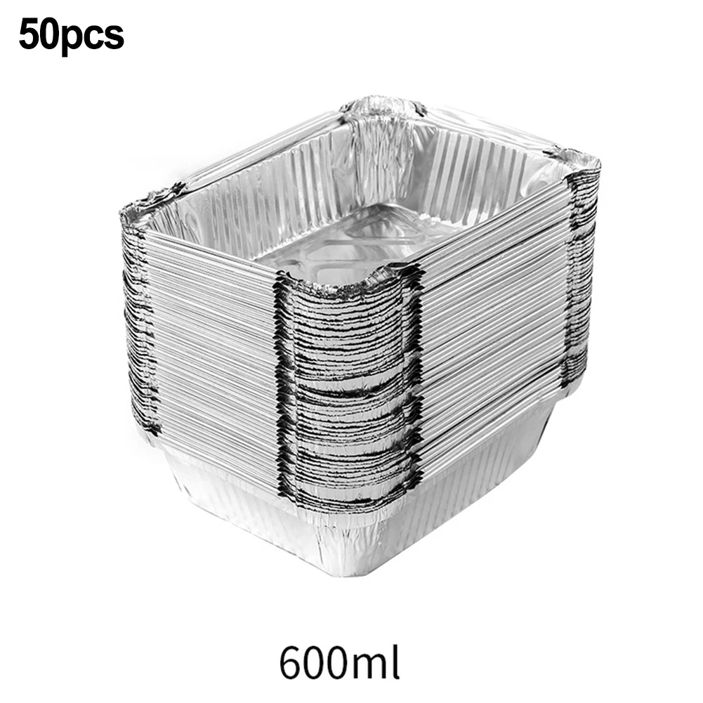 

50Pcs Air Fryer Disposable Paper Microwave Oil Foil Tin Steamer Mat Aluminum Food Tray Container Non-stick Baking Tin Foil Plate