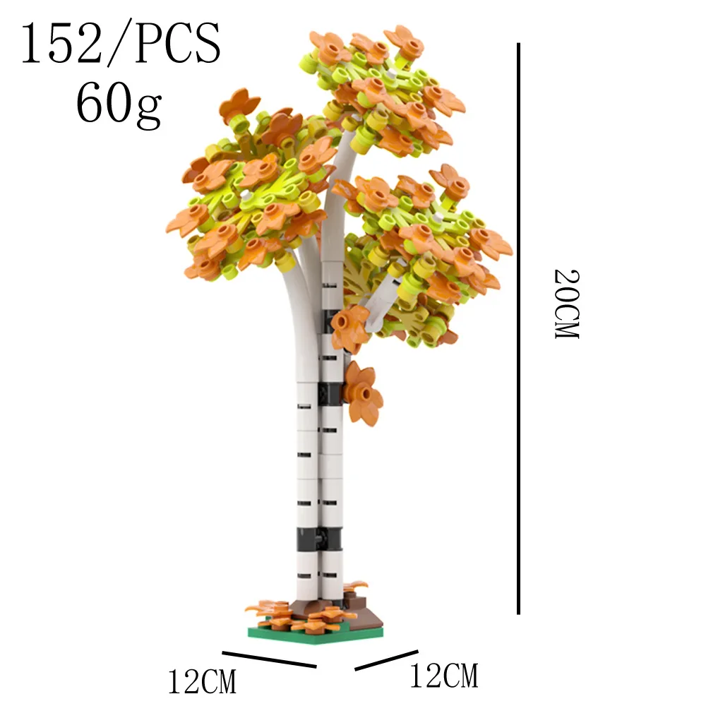 MOC Assembled 152PCS Poplar Tree Big Banyan Building Blocks City Plant Scene Ornaments Toys Bricks DIY Model Parts Set For Kids