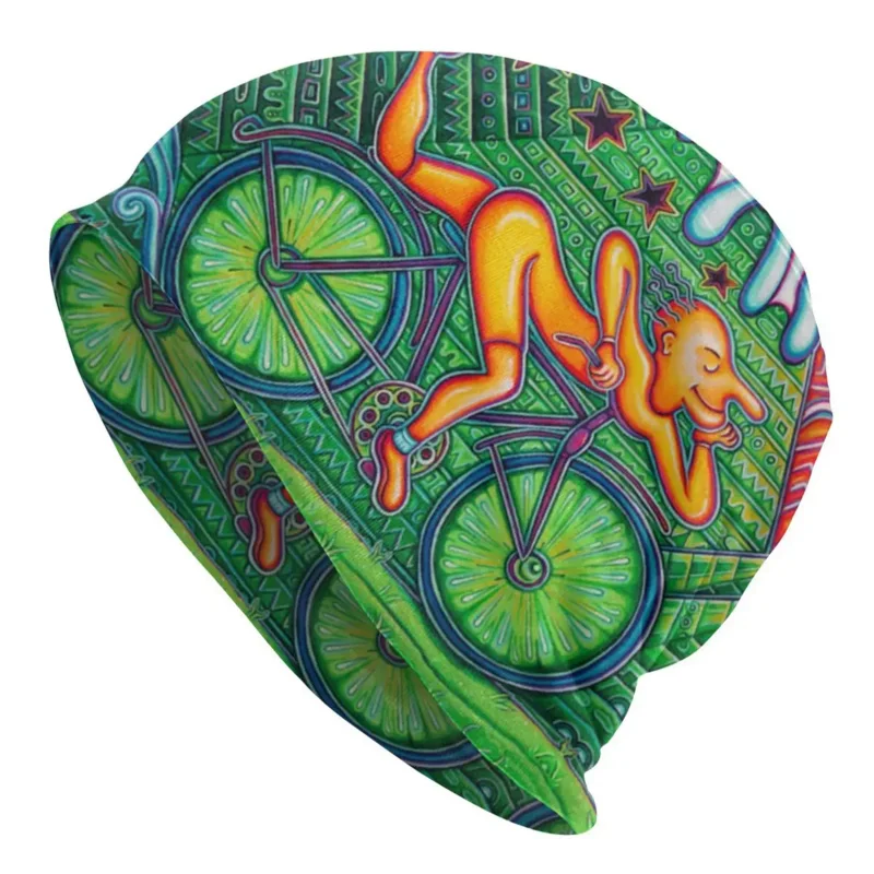 

Custom Albert Hoffman LSD Bicycle Day Slouchy Beanie Hats Men Women Acid Blotter Party Knit Skullies Beanies Cap for Winter Ski