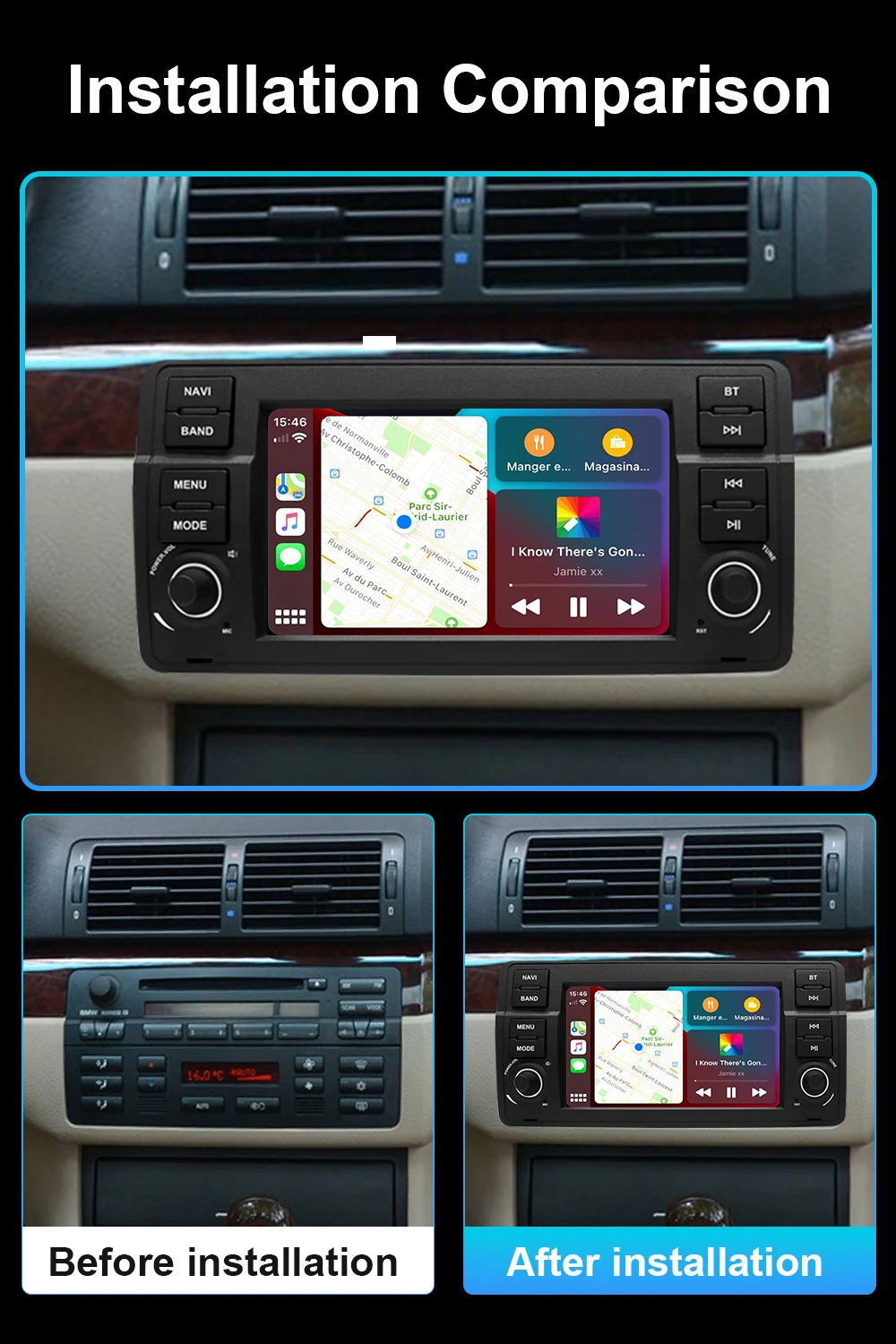Android Car Radio DVD Player For BMW E46 Rover 75 MG ZT Touch Screen Car GPS Nav