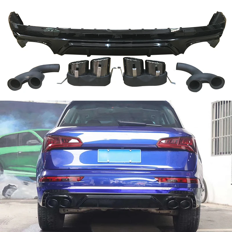 

Диффузор для заднего бампера Audi Q5 sport style 2018-2020, модифицированный Sq5 стиль