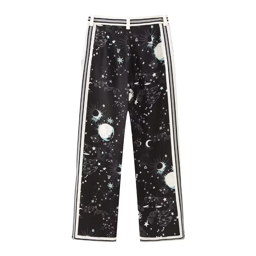 

DYLQFS 2023 NEW Summer Women Solid Color Zipper Pockets Decoration Casual Vintage Streewear Straight Pants