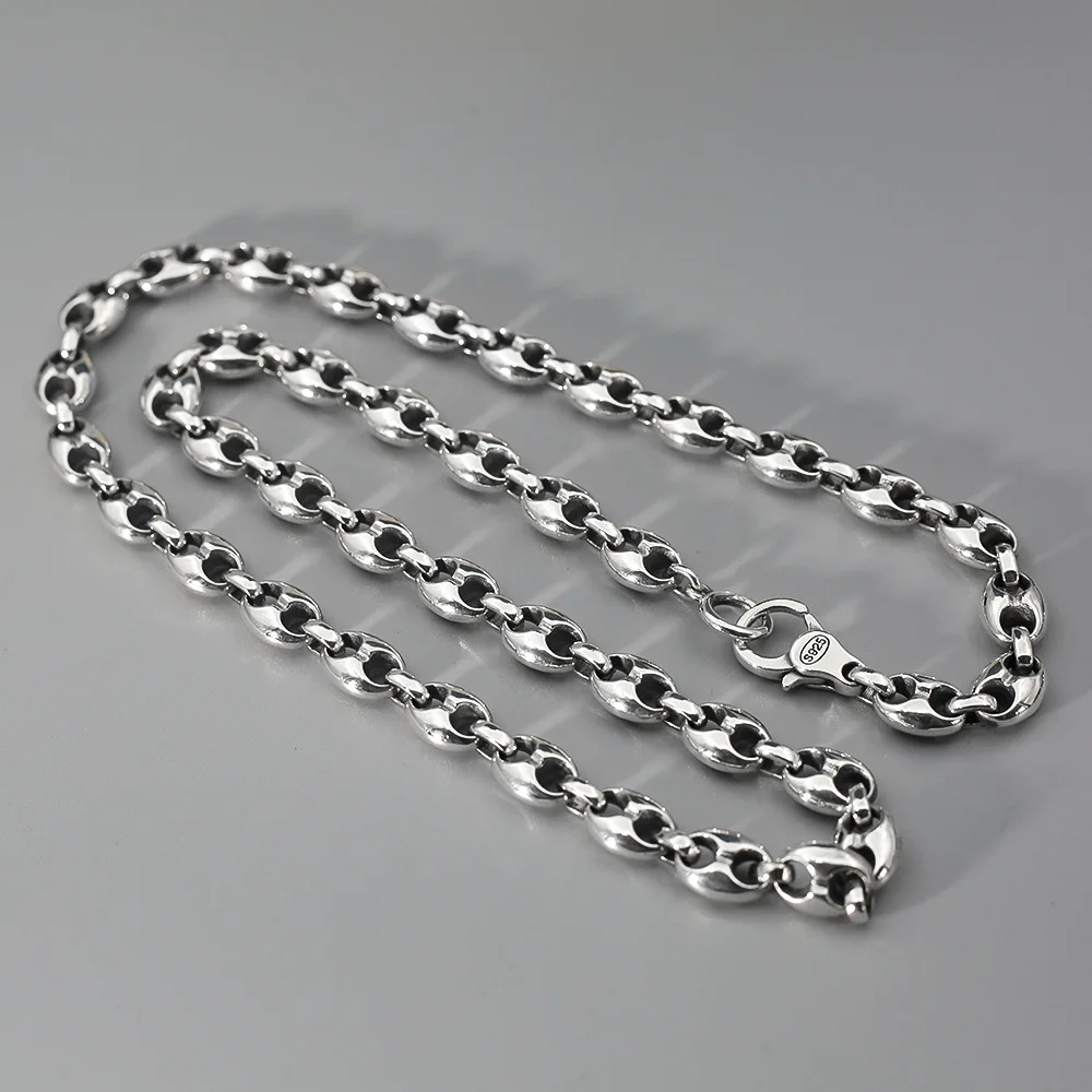 Hip -hop punk retro pig nose stitching cold wind couple necklace